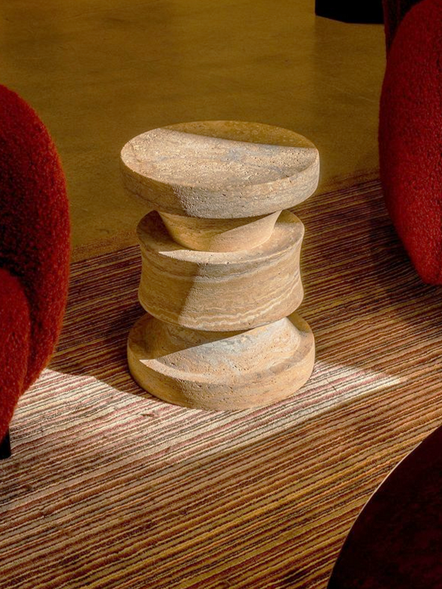 Barth Stool in Travertine