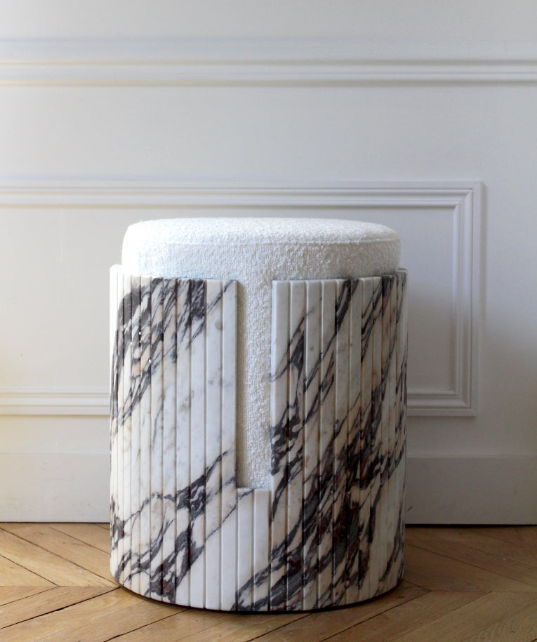 Calacatta Viola Marble Dolce Stool