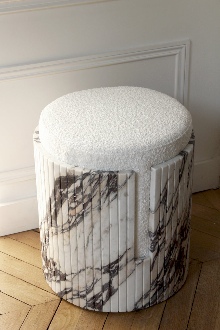 Calacatta Viola Marble Dolce Stool